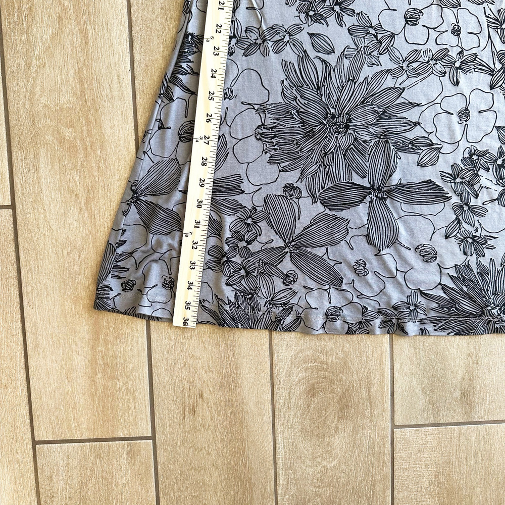 Bryn Walker Jersey Knit Tunic Dress Large Floral Stretch Lagenlook Casual Artsy - Picture 8 of 8